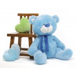 Blue 5 Feet Big Teddy Bear with Muffler
